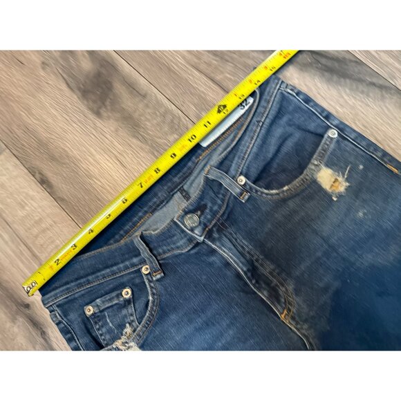 Rag & Bone Mens Distressed Slim Fit Jeans Size 32 Blue Denim Casual Wear - Picture 4 of 9